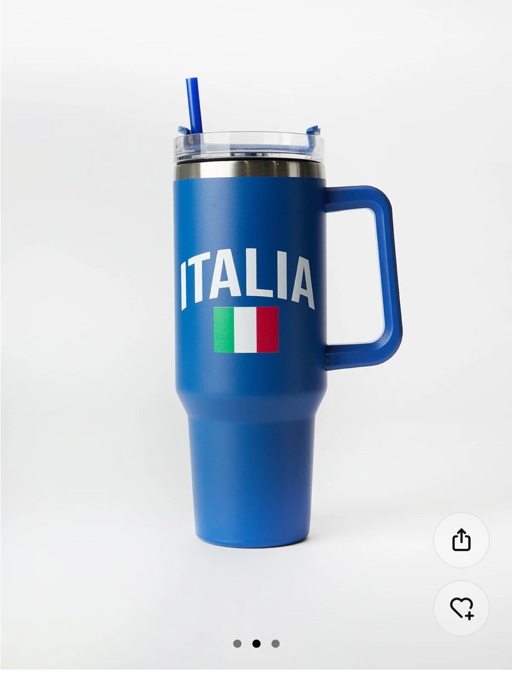 Bluenotes Blue Italia Travel Tumbler with Straw